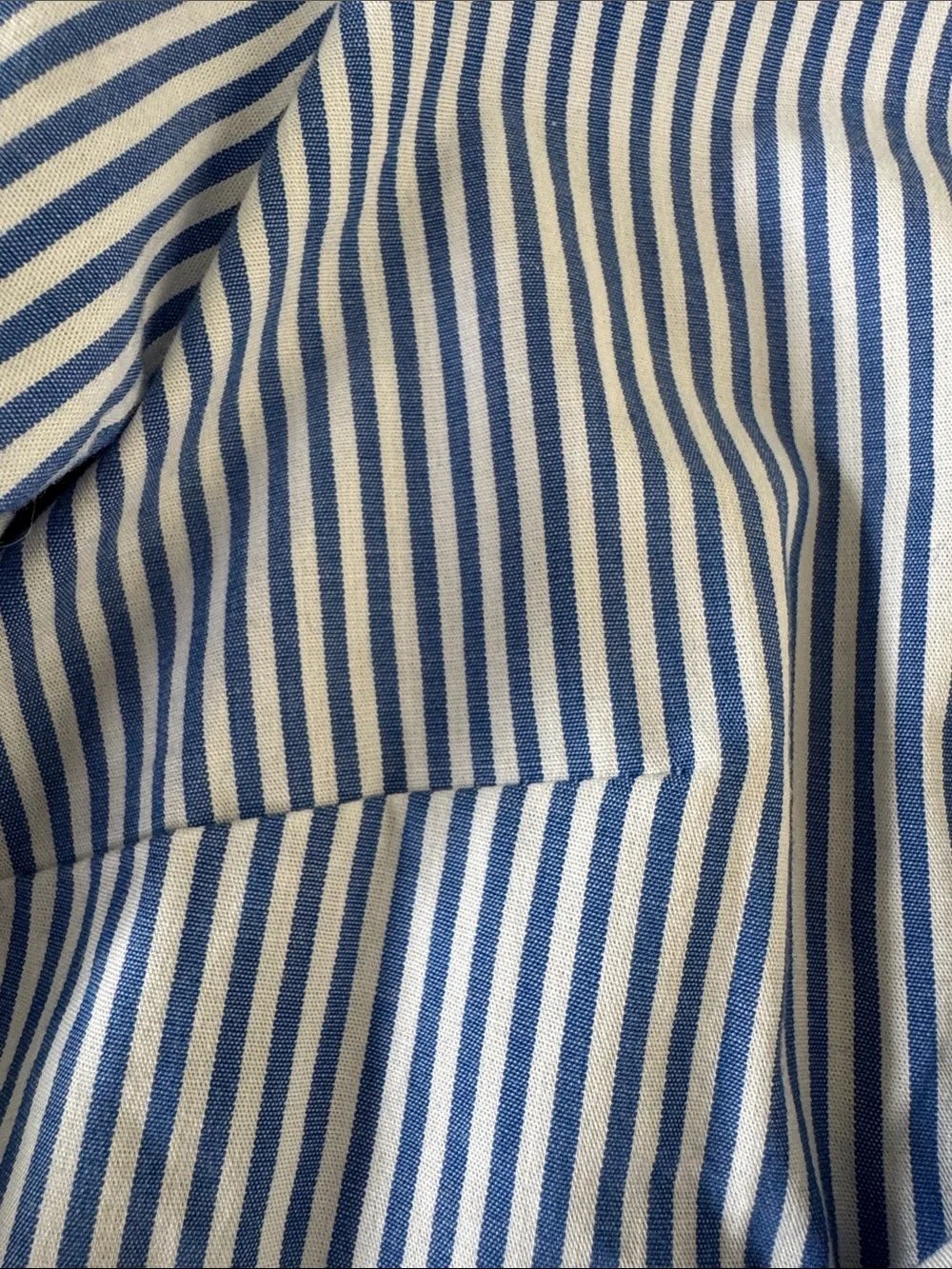 J. Crew Blue and White Striped Zipper -Back Casual Shirt